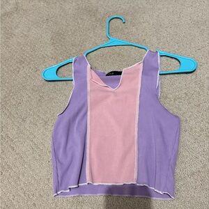 SHEIN Pink and Purple Colorblock Tank Top